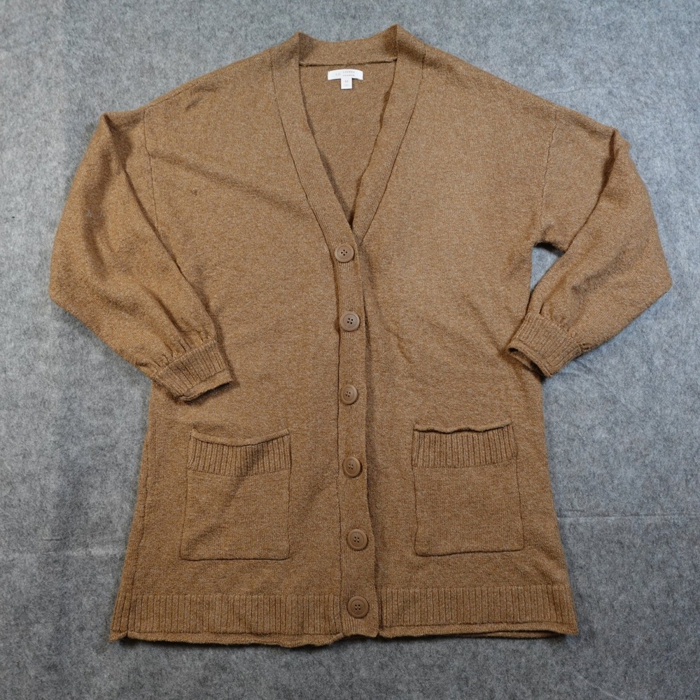 Lauren Conrad Sweater Womens Medium Cardigan Button Front Brown Knit